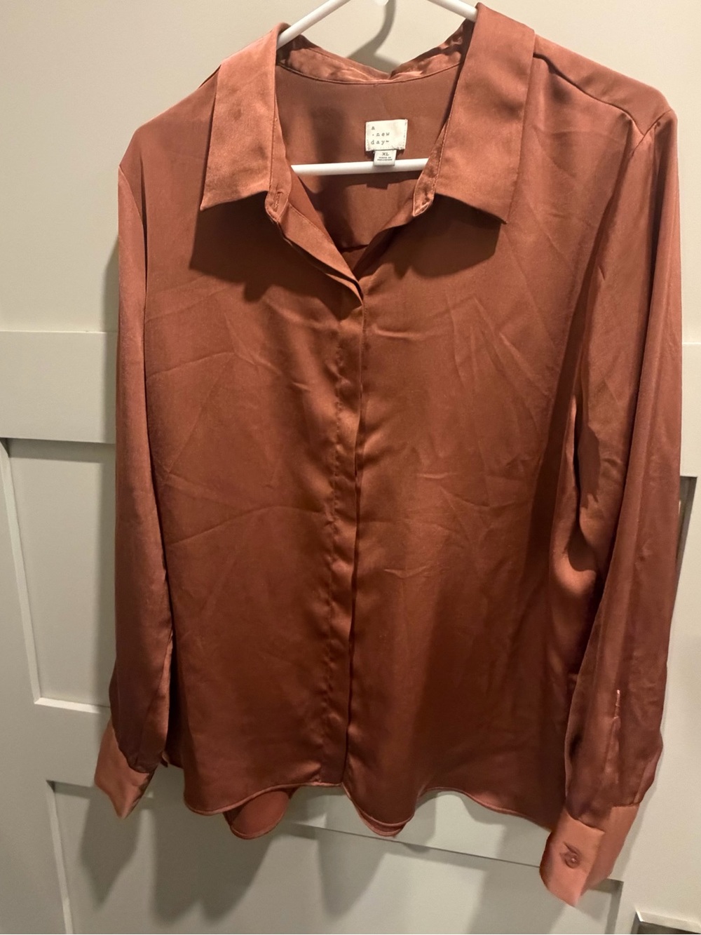 a new day Copper Satin Shirt